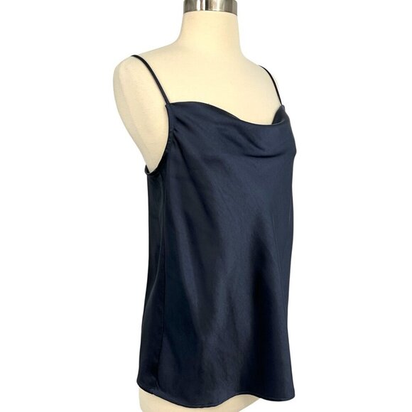 Melissa Nepton Peggy Cami Tank Top Navy Blue Poly Satin Size S - Picture 7 of 9